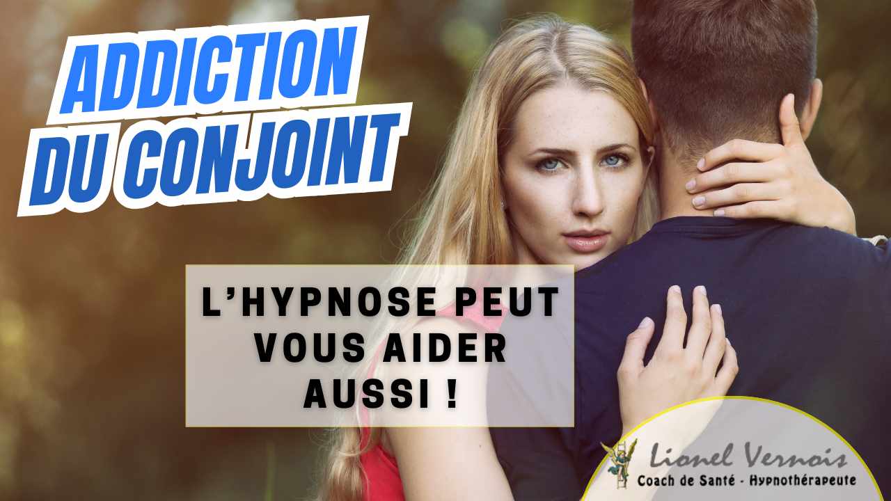 Publicité sur les jeux d’argent en ligne avec texte « Jeux d’argent en ligne » et image d’un homme, billets, dés et cartes, suggérant l’hypnose pour sortir de l’addiction.