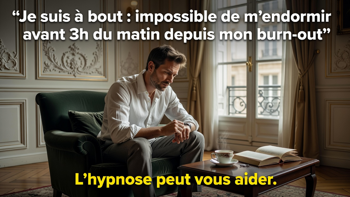 Je suis à bout : impossible de m’endormir avant 3h du matin depuis mon burn-out ! Comment un hypnothérapeute peut-il m’aider ?
