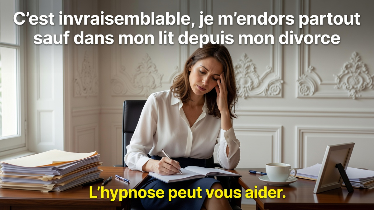 C’est invraisemblable, je m’endors partout sauf dans mon lit depuis mon divorce !